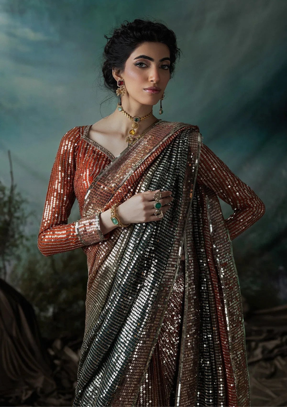Aik Atelier | Sari Edit 2024 | SARI EDIT '24 VOL. 1 - LOOK 02 - Aqsa Fabrics