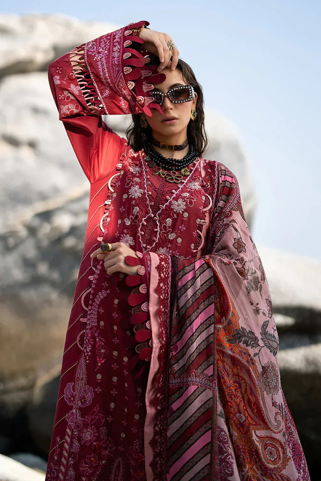 AJR Couture | Alif Signature Luxury Lawn 24 | Eleganza - Aqsa Fabrics