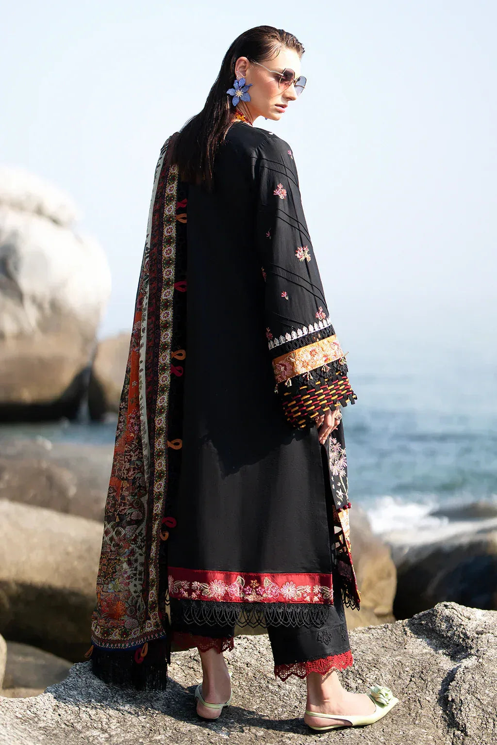 AJR Couture | Alif Signature Luxury Lawn 24 | Noir - Aqsa Fabrics