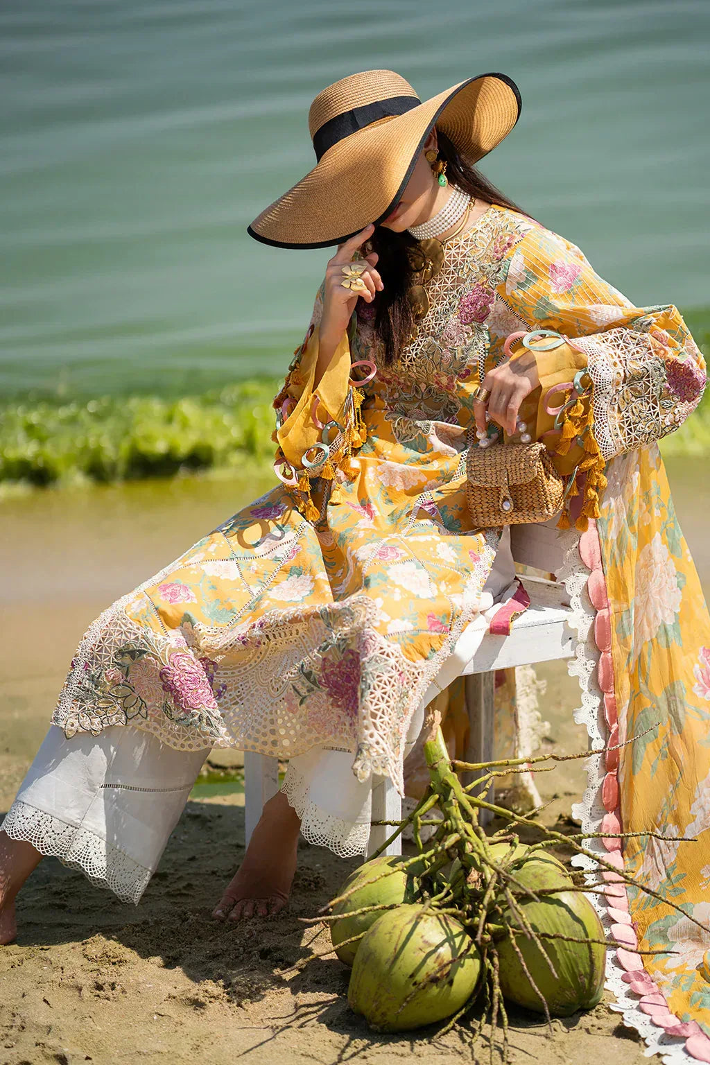 AJR Couture | Alif Signature Luxury Lawn 24 | Sunlit - Aqsa Fabrics