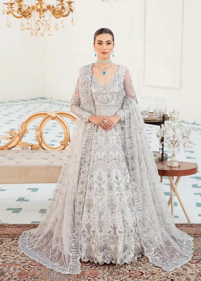 Akbar Aslam | Orphic Bridals | Slate - Aqsa Fabrics