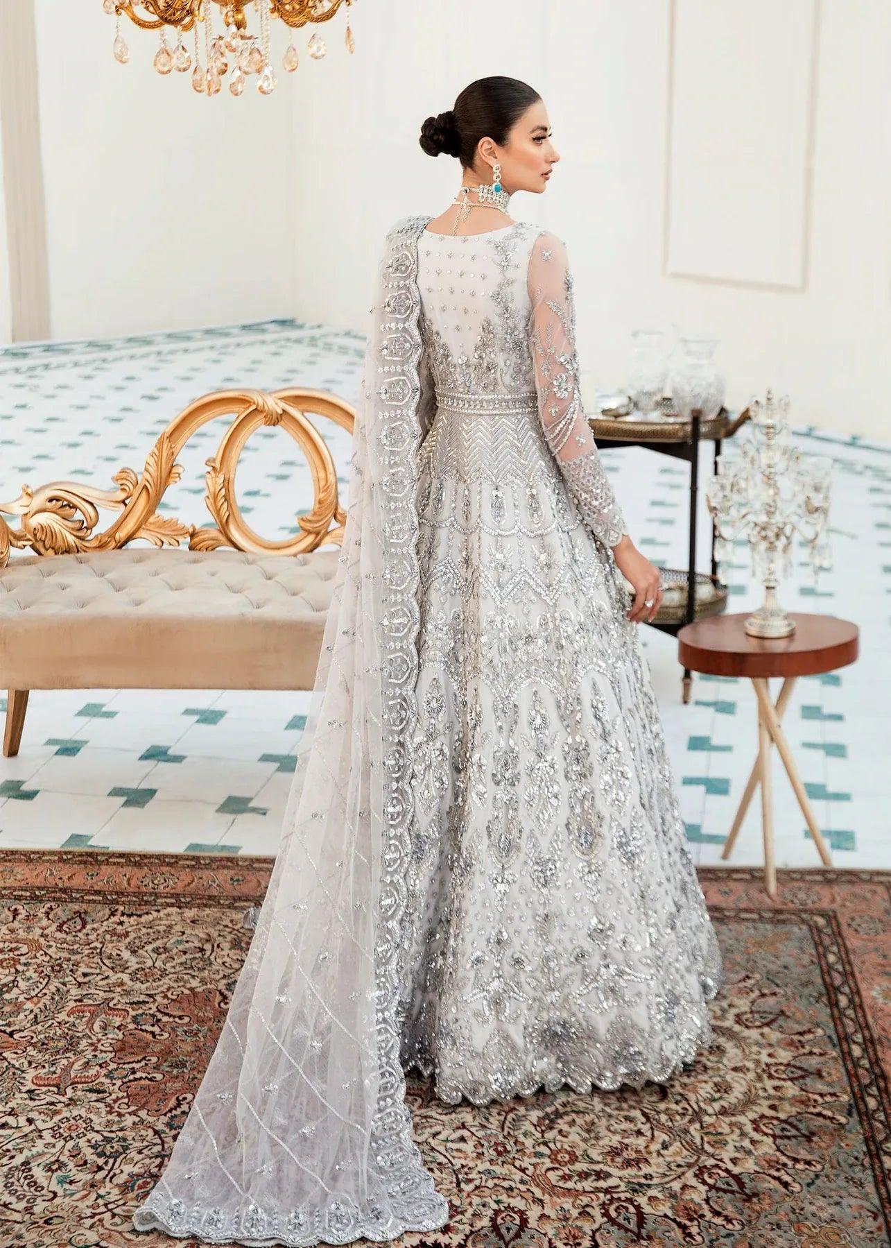 Akbar Aslam | Orphic Bridals | Slate - Aqsa Fabrics