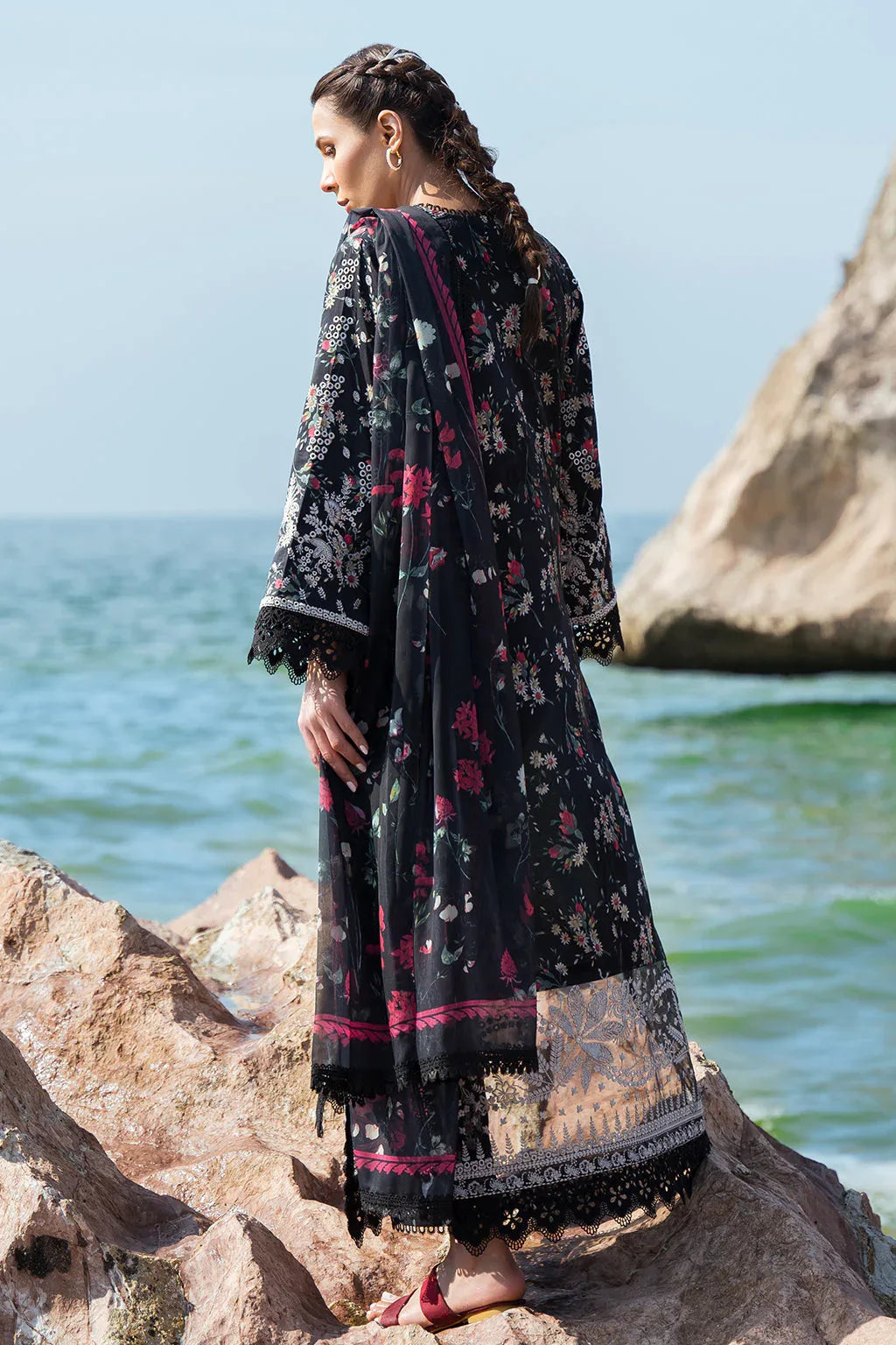Afrozeh Summer Together Embroidered Lawn 3Pc Suit - Levana - Aqsa Fabrics