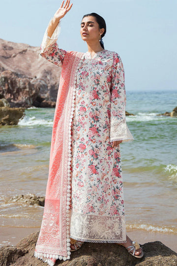 Afrozeh Summer Together Embroidered Lawn 3Pc Suit - Gardenia - Aqsa Fabrics