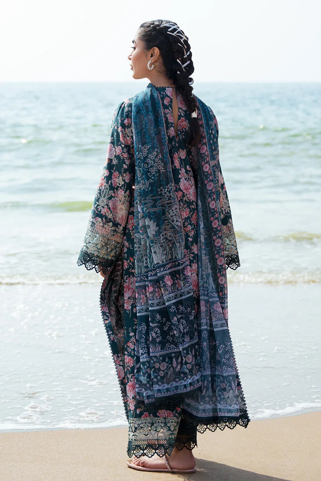 Afrozeh Summer Together Embroidered Lawn 3Pc Suit - Clover - Aqsa Fabrics