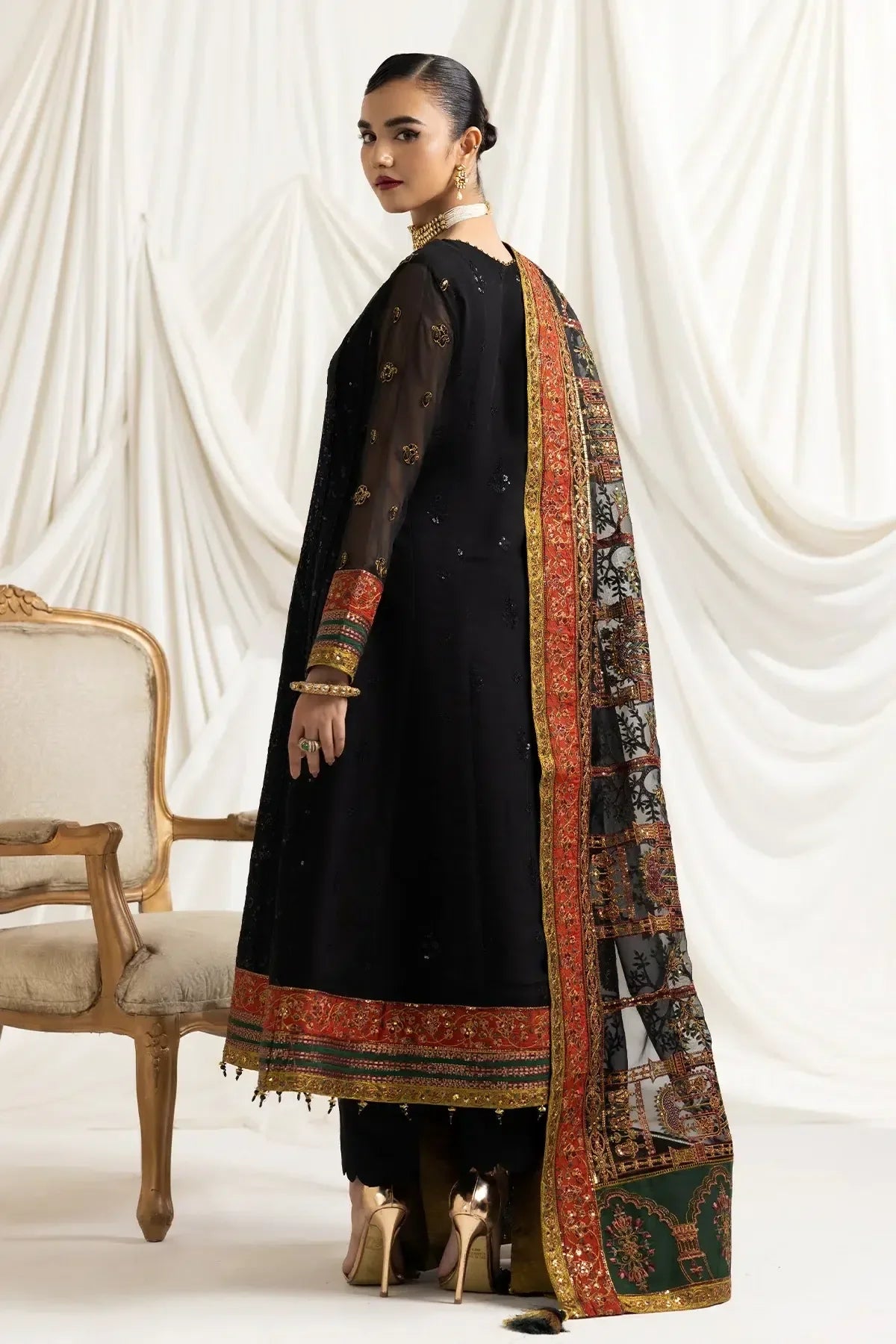Alizeh | Formals Collection | Mehlika B (BLACK) - Aqsa Fabrics