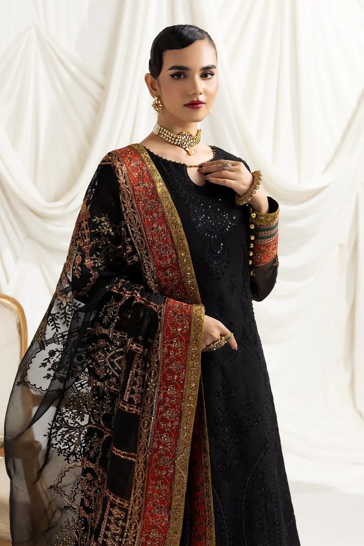 Alizeh | Formals Collection | Mehlika B (BLACK) - Aqsa Fabrics