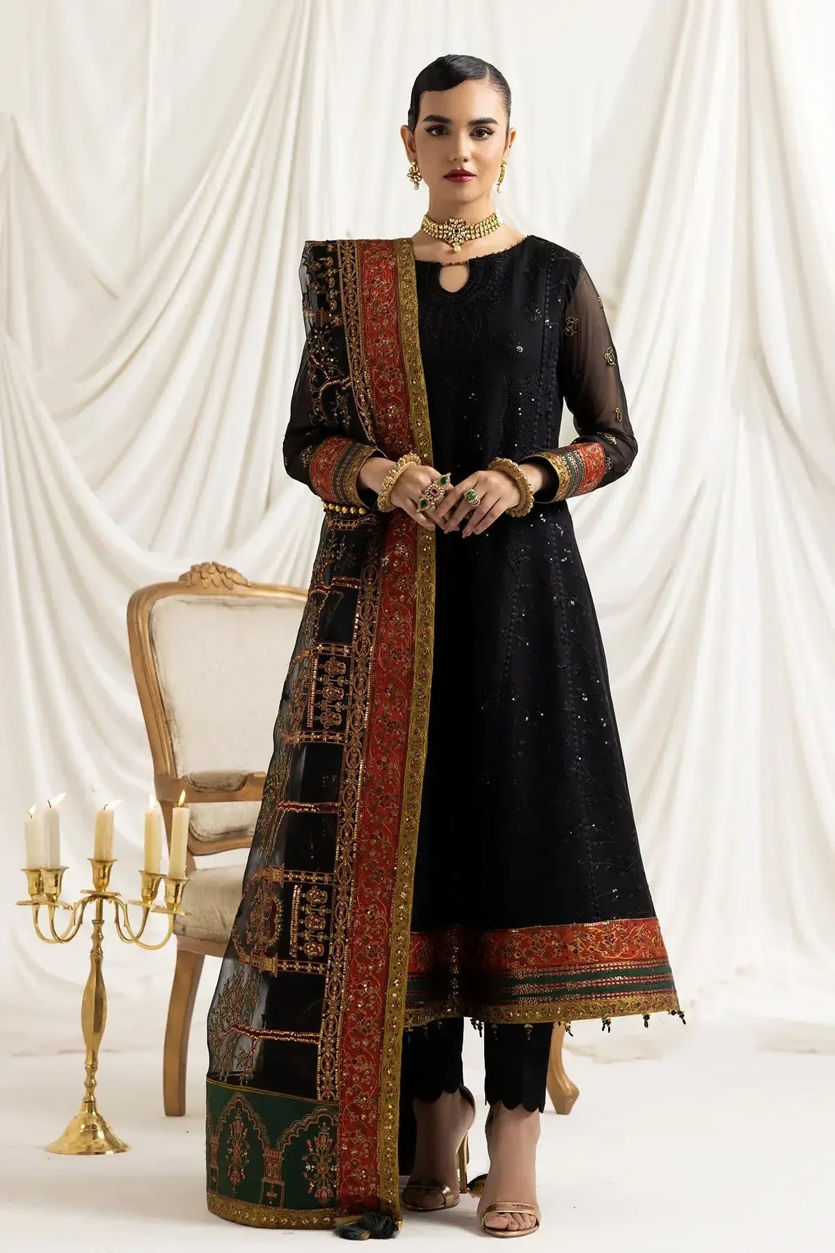 Alizeh | Formals Collection | Mehlika B (BLACK) - Aqsa Fabrics