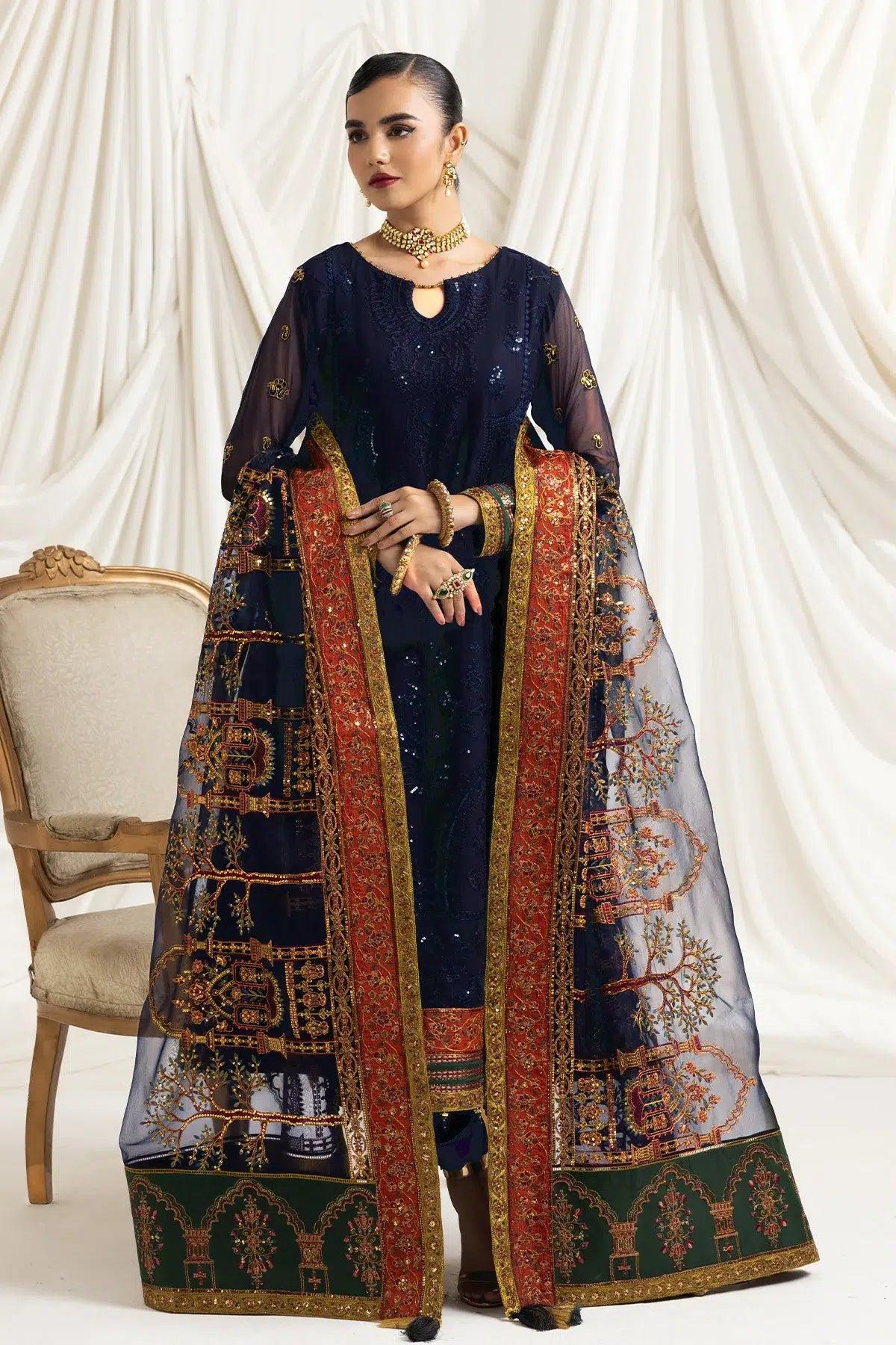 Alizeh | Formals Collection | Mehlika C (BLUE) - Aqsa Fabrics