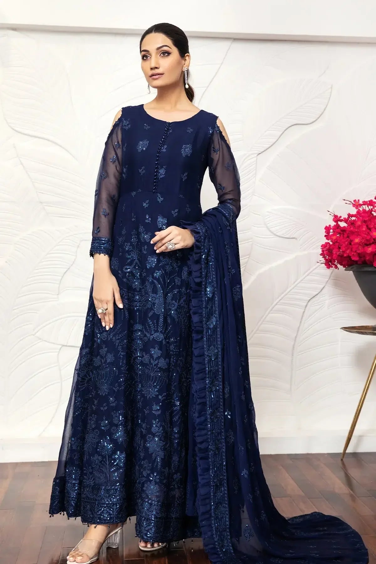 Alizeh | Formals Collection | Glace Blue - Aqsa Fabrics