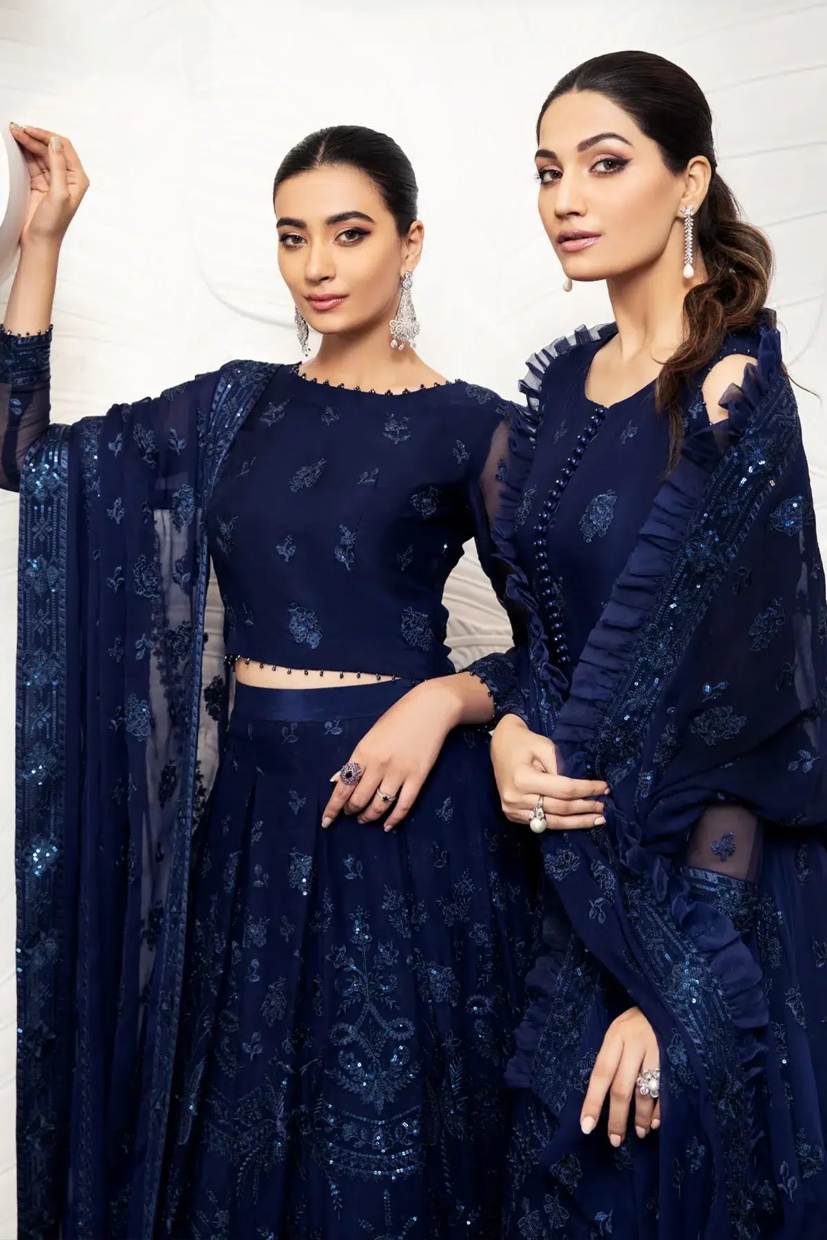 Alizeh | Formals Collection | Glace Blue - Aqsa Fabrics