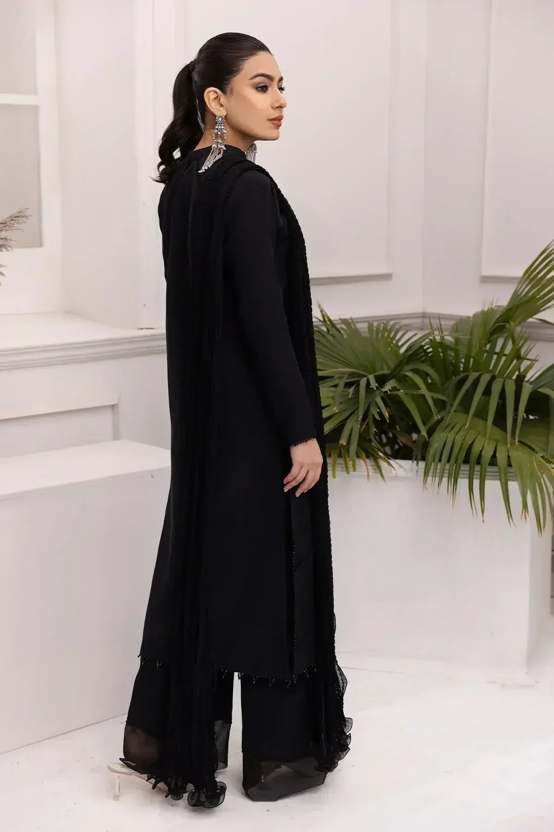 Alizeh | Formals Collection | Black Dress 3 piece - RTW1004 - Aqsa Fabrics