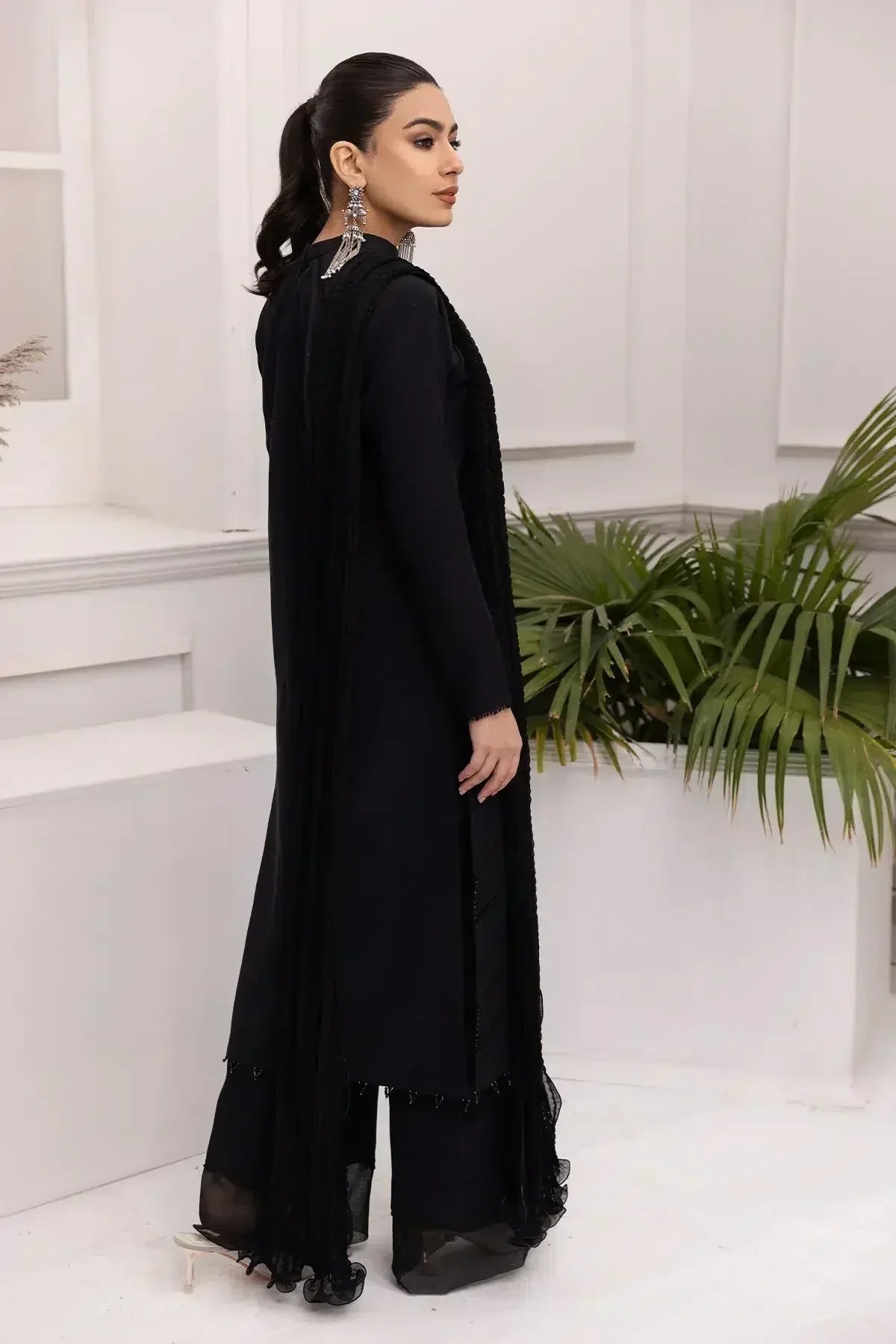 Alizeh | Formals Collection | Black Dress 3 piece - RTW1004 - Aqsa Fabrics