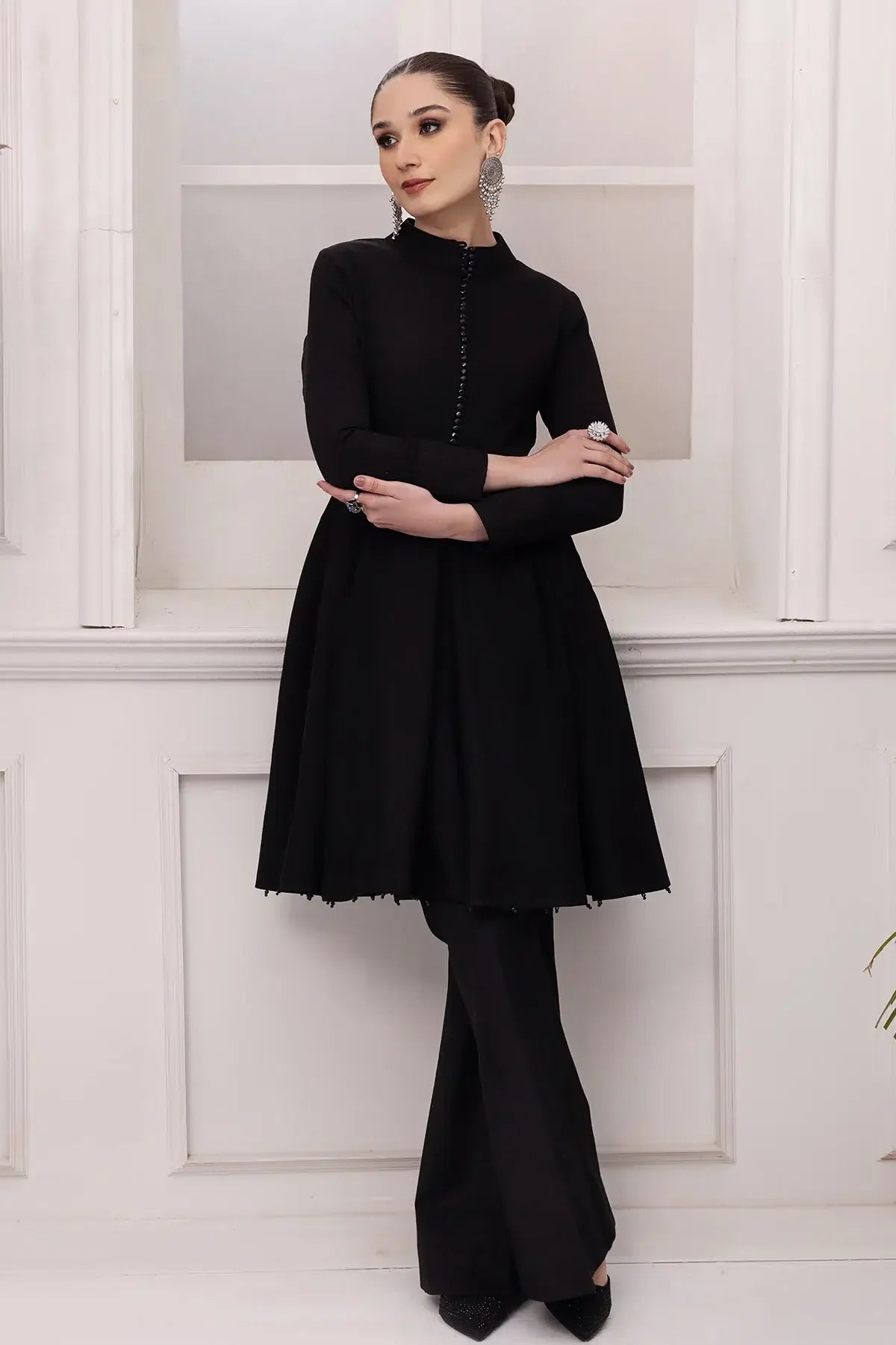 Alizeh | Formals Collection | Black Dress 3 piece - RTW1008 - Aqsa Fabrics