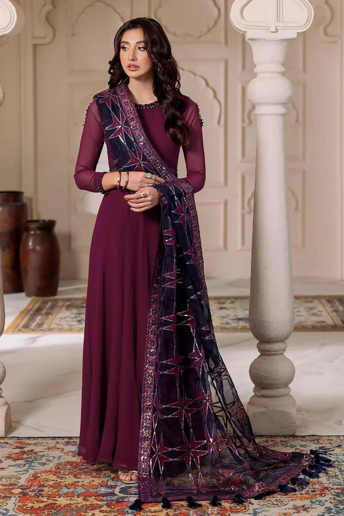 Alizeh | Formals Collection | Magenta 3 piece - RTW1013 - Aqsa Fabrics