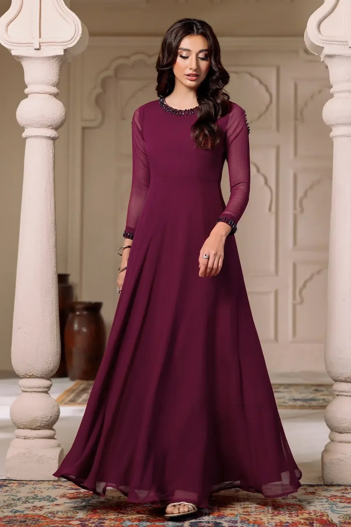 Alizeh | Formals Collection | Magenta 3 piece - RTW1013 - Aqsa Fabrics