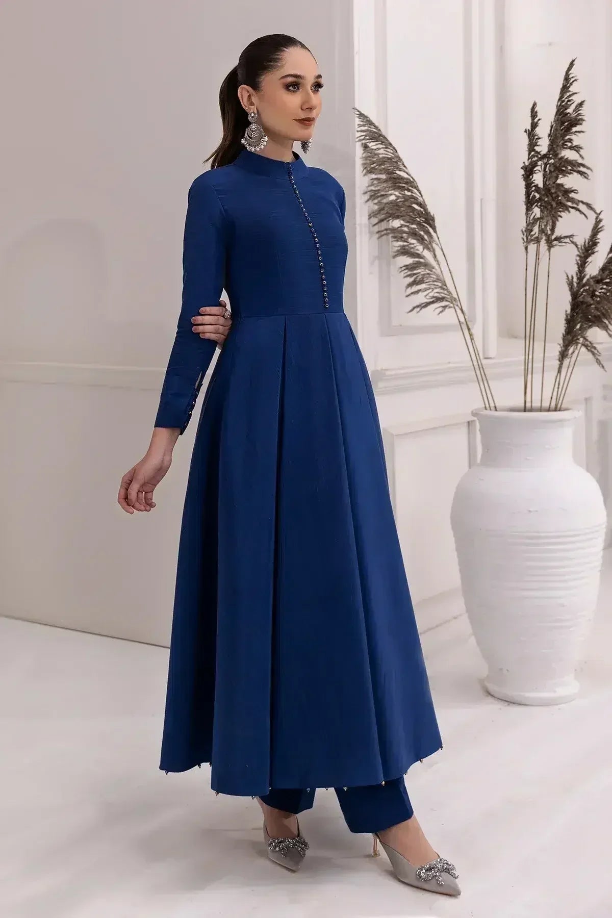 Alizeh | Formals Collection | Royal Blue Dress 3 piece - RTW1002 - Aqsa Fabrics