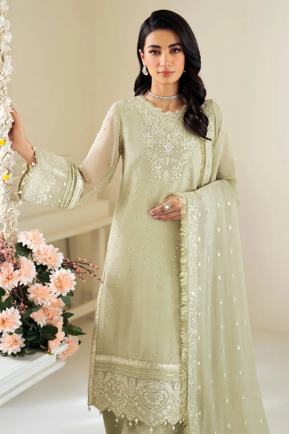 Alizeh | Selene Luxury Chiffon Collection 25 | AF-PS-8008-Neo - Aqsa Fabrics