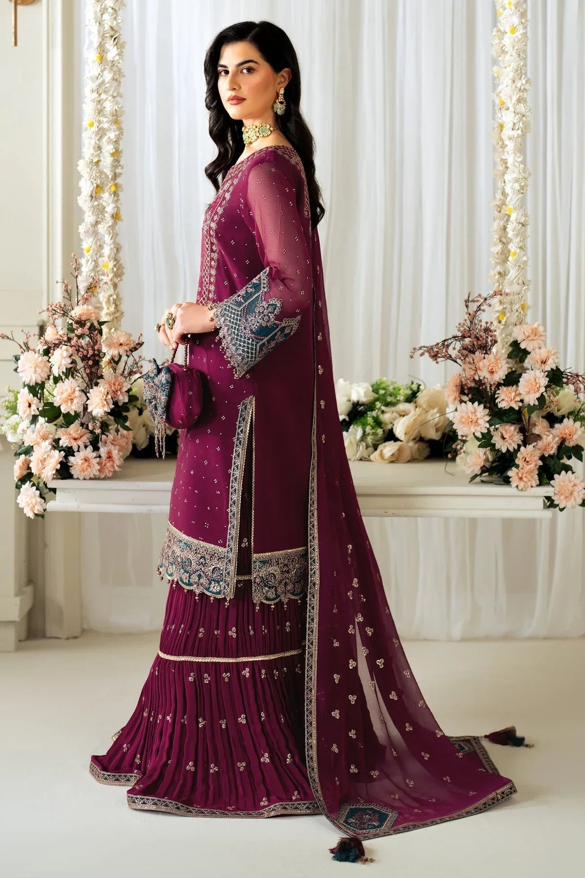 Alizeh | Selene Luxury Chiffon Collection 25 | AF-PS-8001-Rosie - Aqsa Fabrics