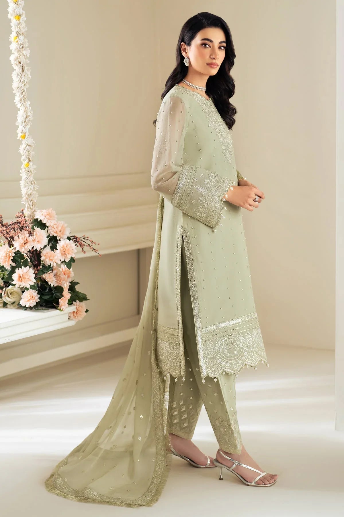 Alizeh | Selene Luxury Chiffon Collection 25 | AF-PS-8008-Neo - Aqsa Fabrics