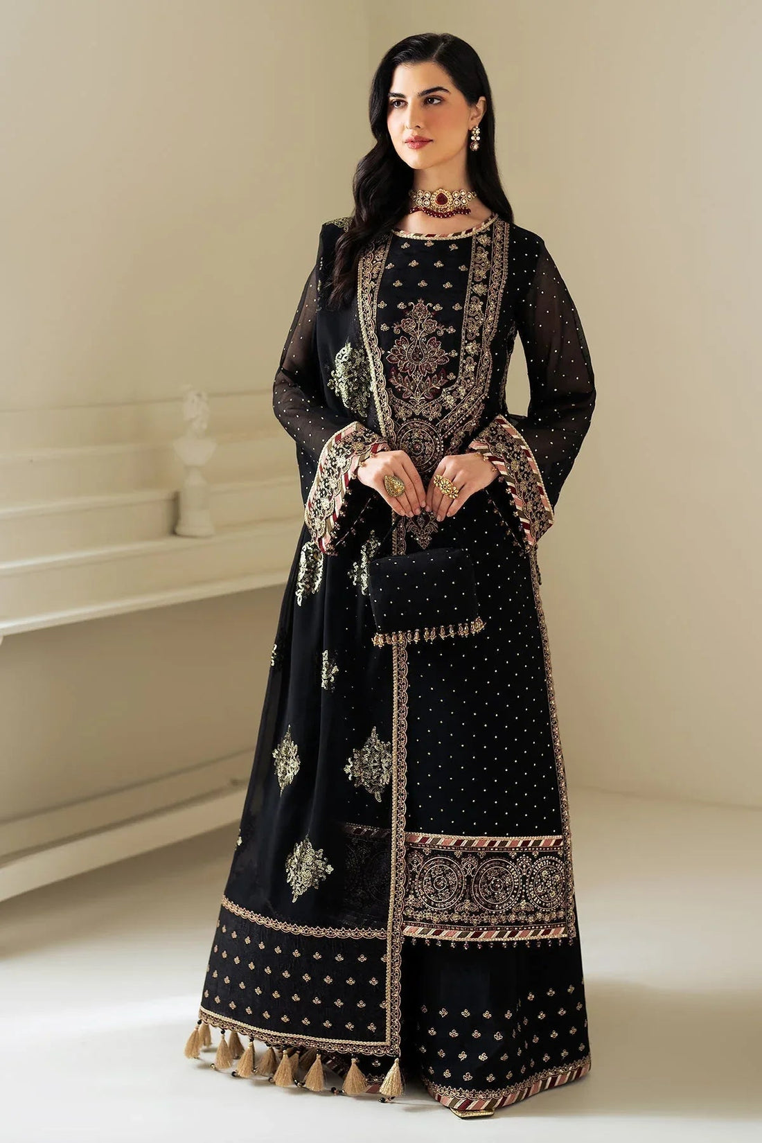 Alizeh | Selene Luxury Chiffon Collection 25 | AF-PS-8005-Alba - Aqsa Fabrics