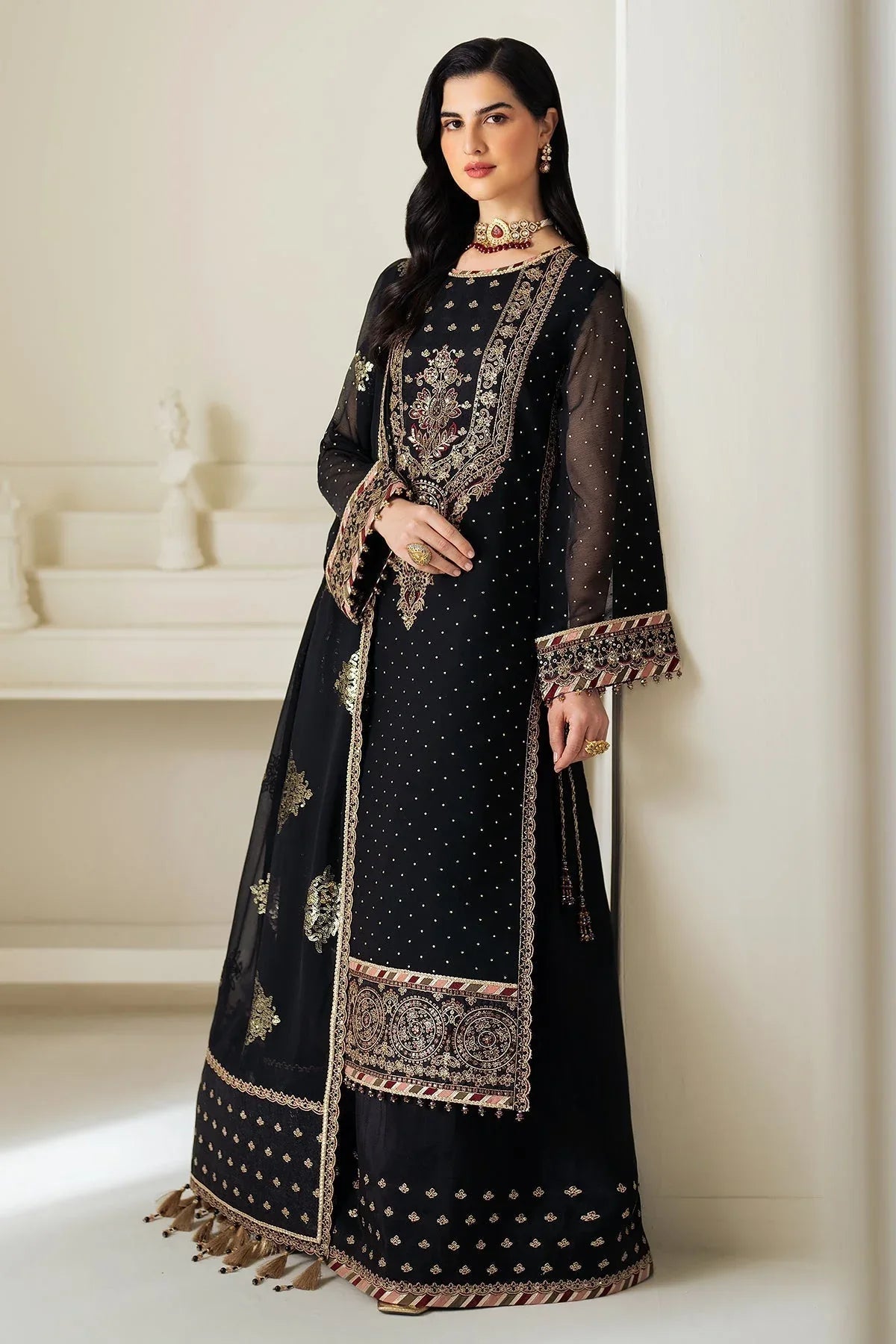 Alizeh | Selene Luxury Chiffon Collection 25 | AF-PS-8005-Alba - Aqsa Fabrics