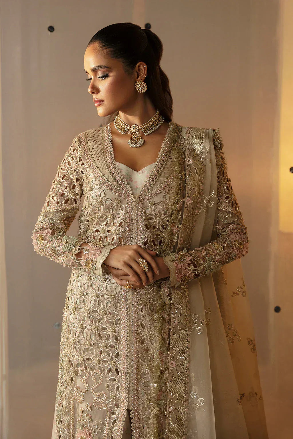 Hayat by Afrozeh Embroidered Organza 3Pc Suit AFH-24-05 ANIQA - Aqsa Fabrics