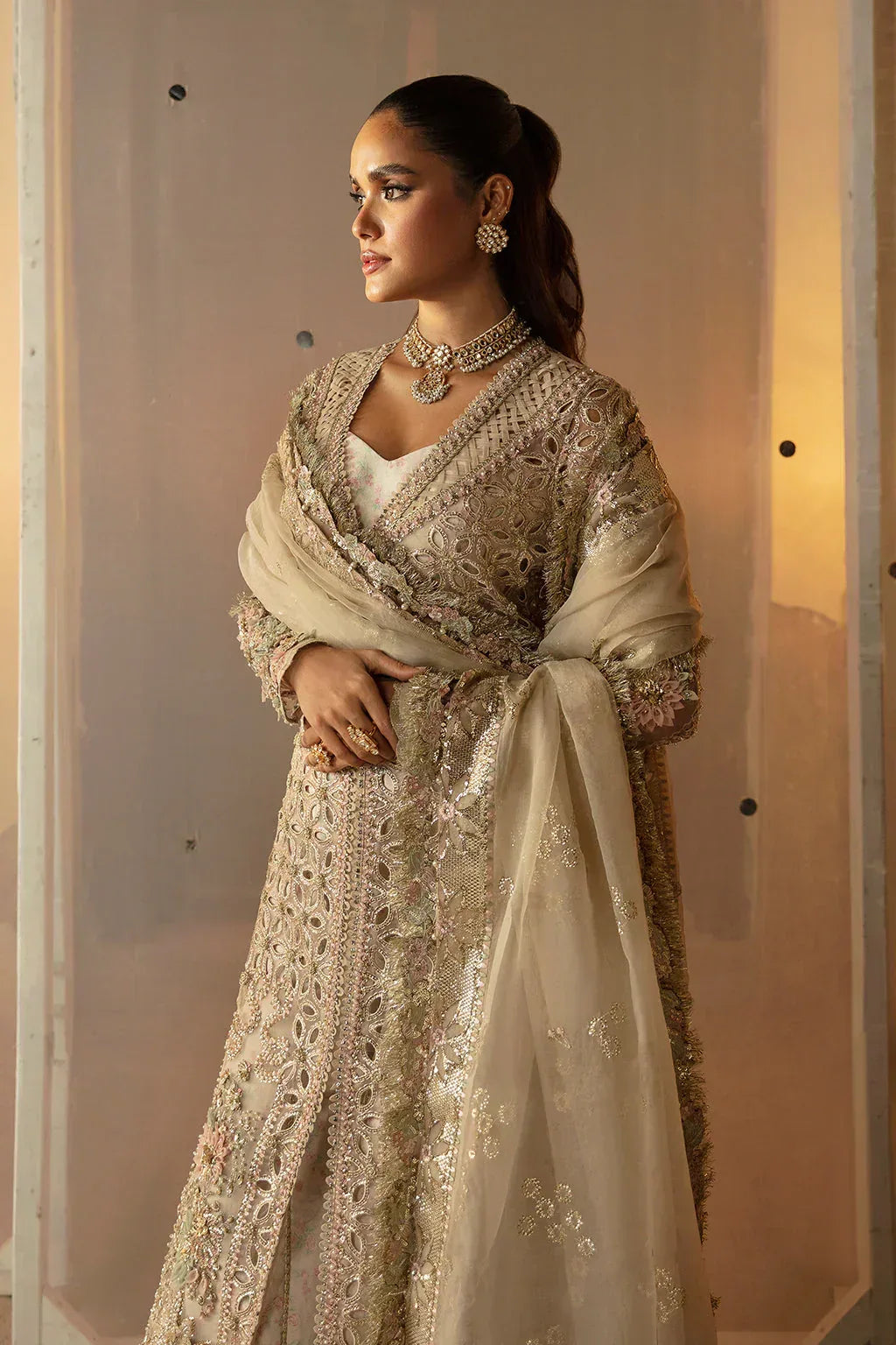 Hayat by Afrozeh Embroidered Organza 3Pc Suit AFH-24-05 ANIQA - Aqsa Fabrics