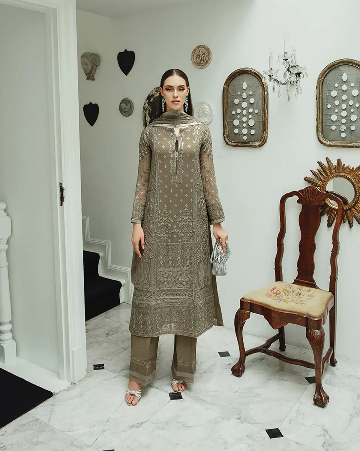 Maryum n Maria | Freesia Ariya Formals | SW23-504 - Umber - Zarin - Aqsa Fabrics
