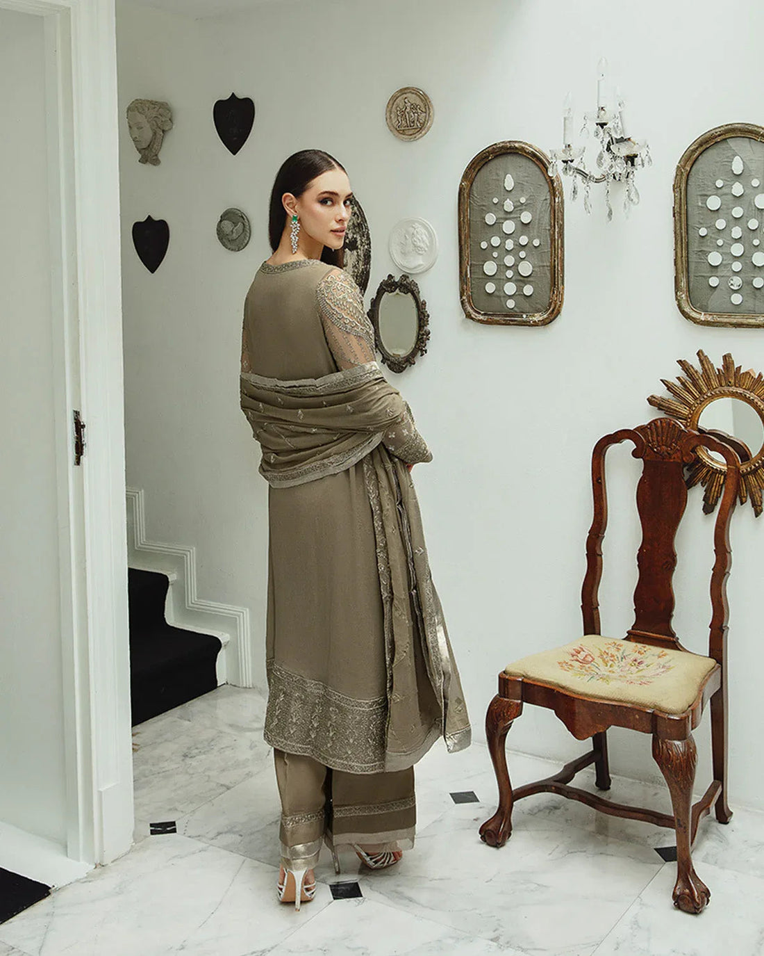 Maryum n Maria | Freesia Ariya Formals | SW23-504 - Umber - Zarin - Aqsa Fabrics