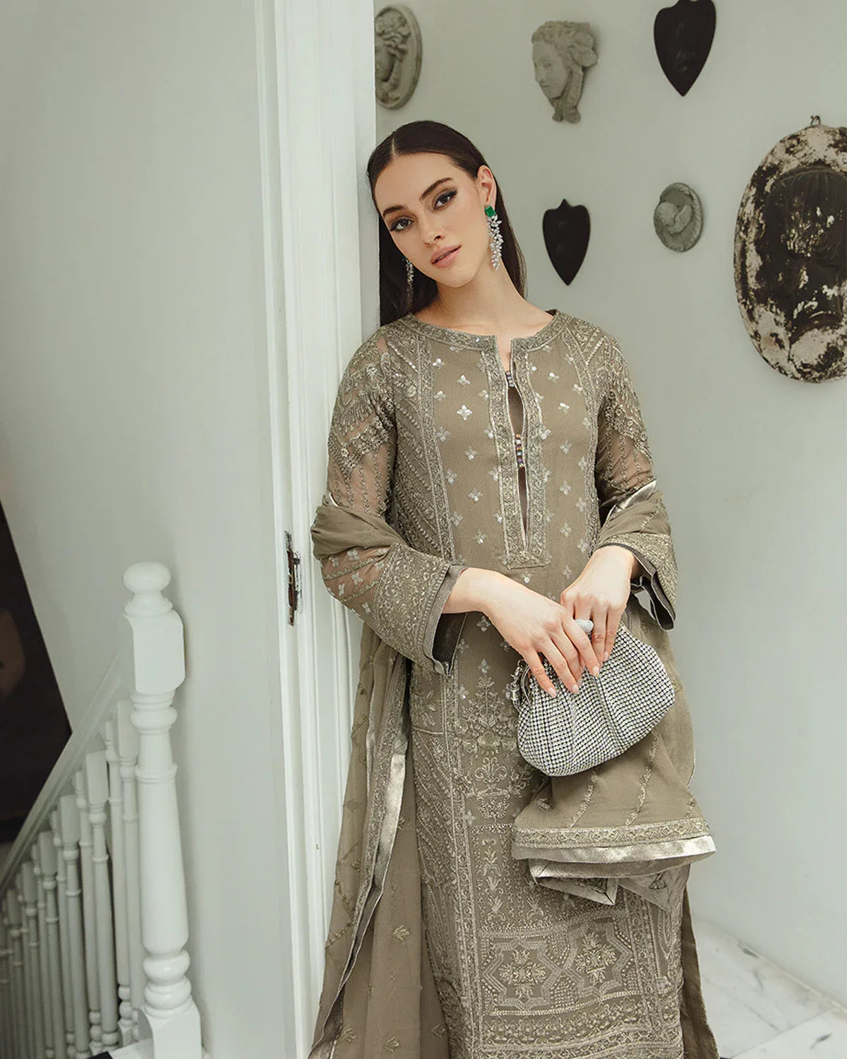 Maryum n Maria | Freesia Ariya Formals | SW23-504 - Umber - Zarin - Aqsa Fabrics