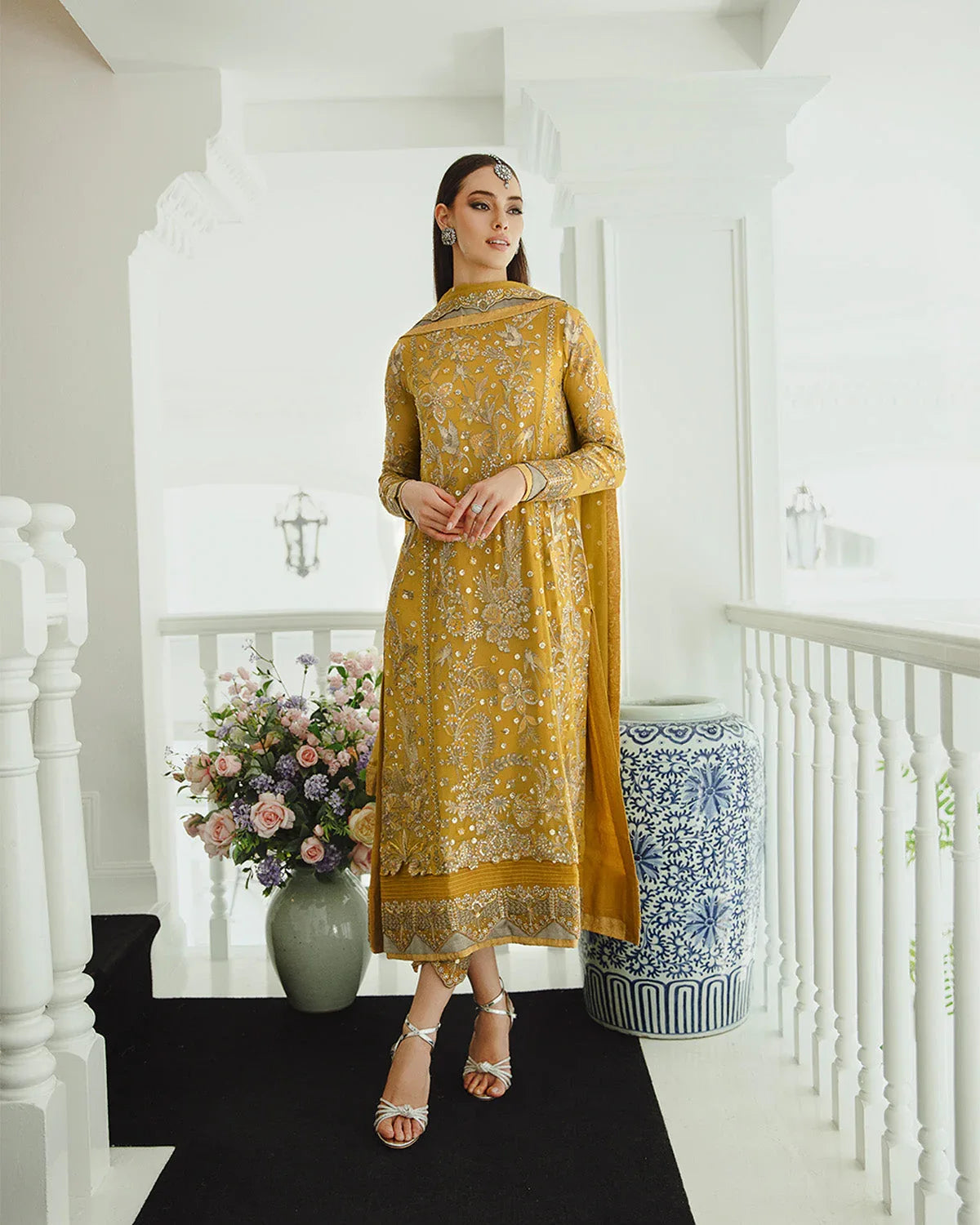 Maryum n Maria | Freesia Ariya Formals | SW23-510 - Ocher - Laleh - Aqsa Fabrics