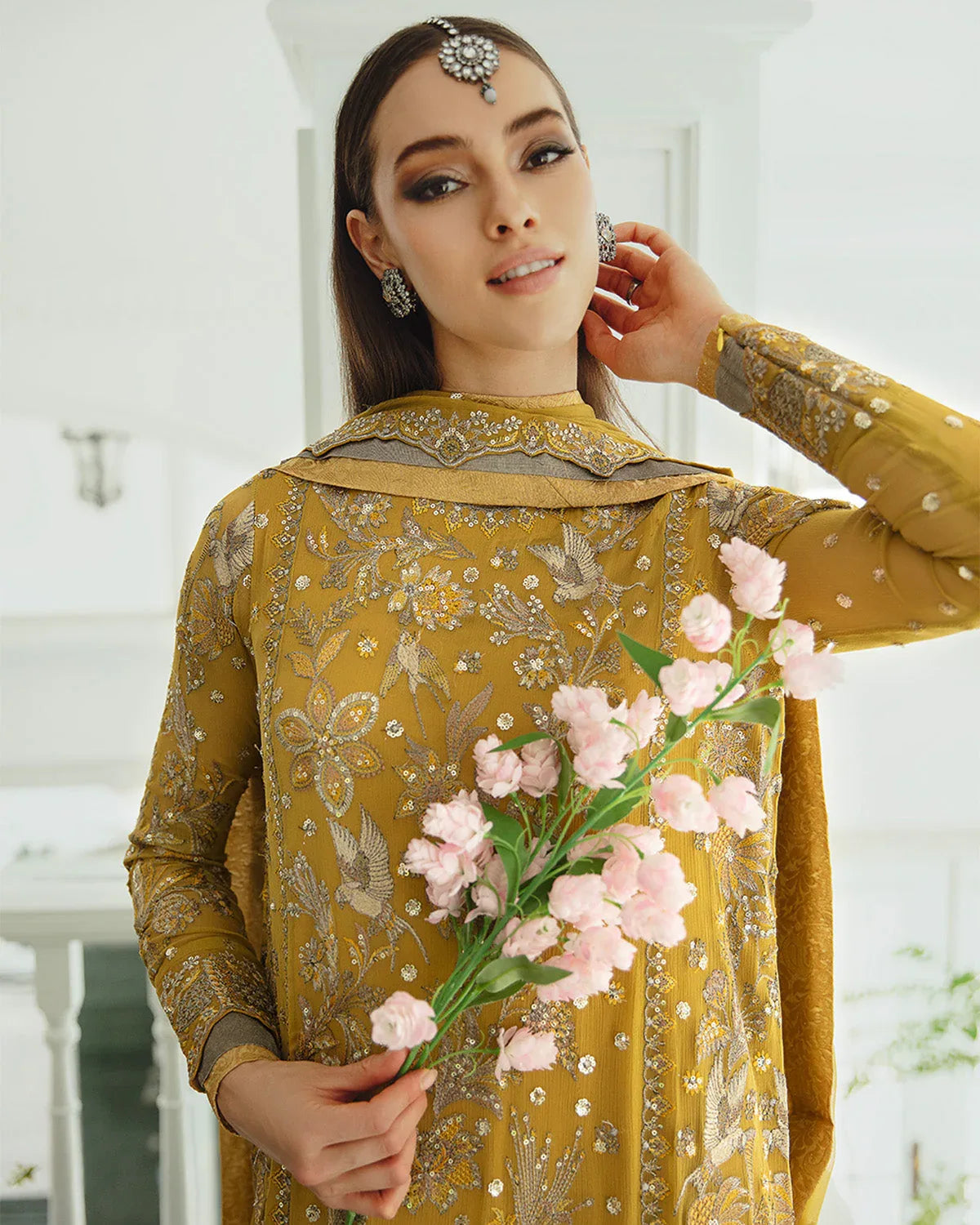 Maryum n Maria | Freesia Ariya Formals | SW23-510 - Ocher - Laleh - Aqsa Fabrics