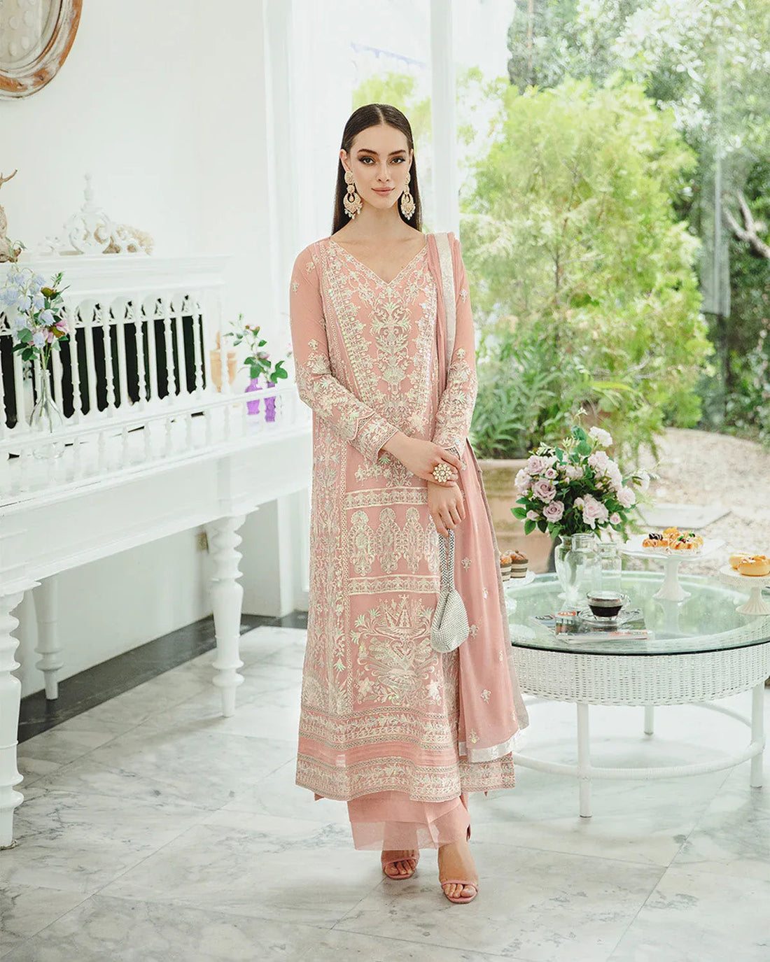 Maryum n Maria | Freesia Ariya Formals | SW23-503 - Pink Nude - Negar - Aqsa Fabrics