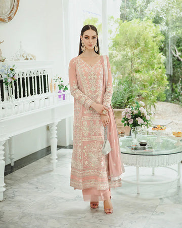 Maryum n Maria | Freesia Ariya Formals | SW23-503 - Pink Nude - Negar - Aqsa Fabrics