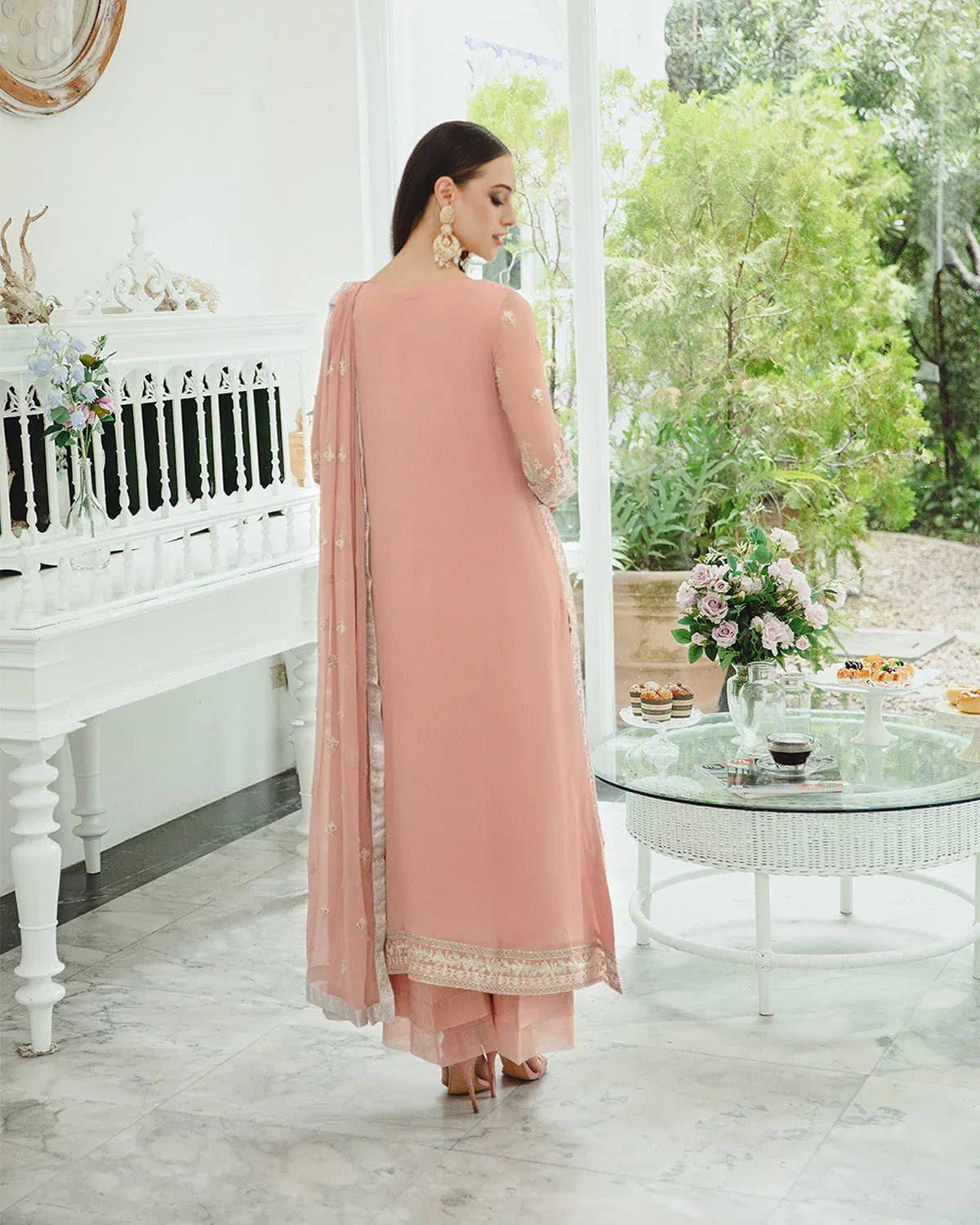 Maryum n Maria | Freesia Ariya Formals | SW23-503 - Pink Nude - Negar - Aqsa Fabrics