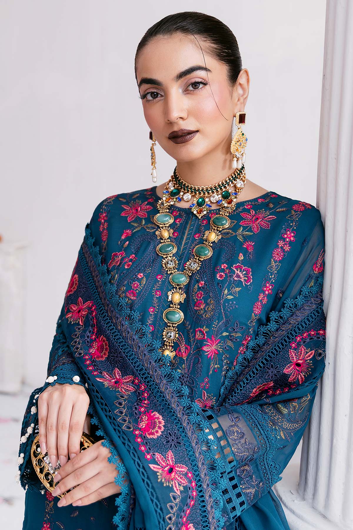 Imrozia Premium | Luxe Serene 25 | S-1093 SAPPHIRE - Aqsa Fabrics