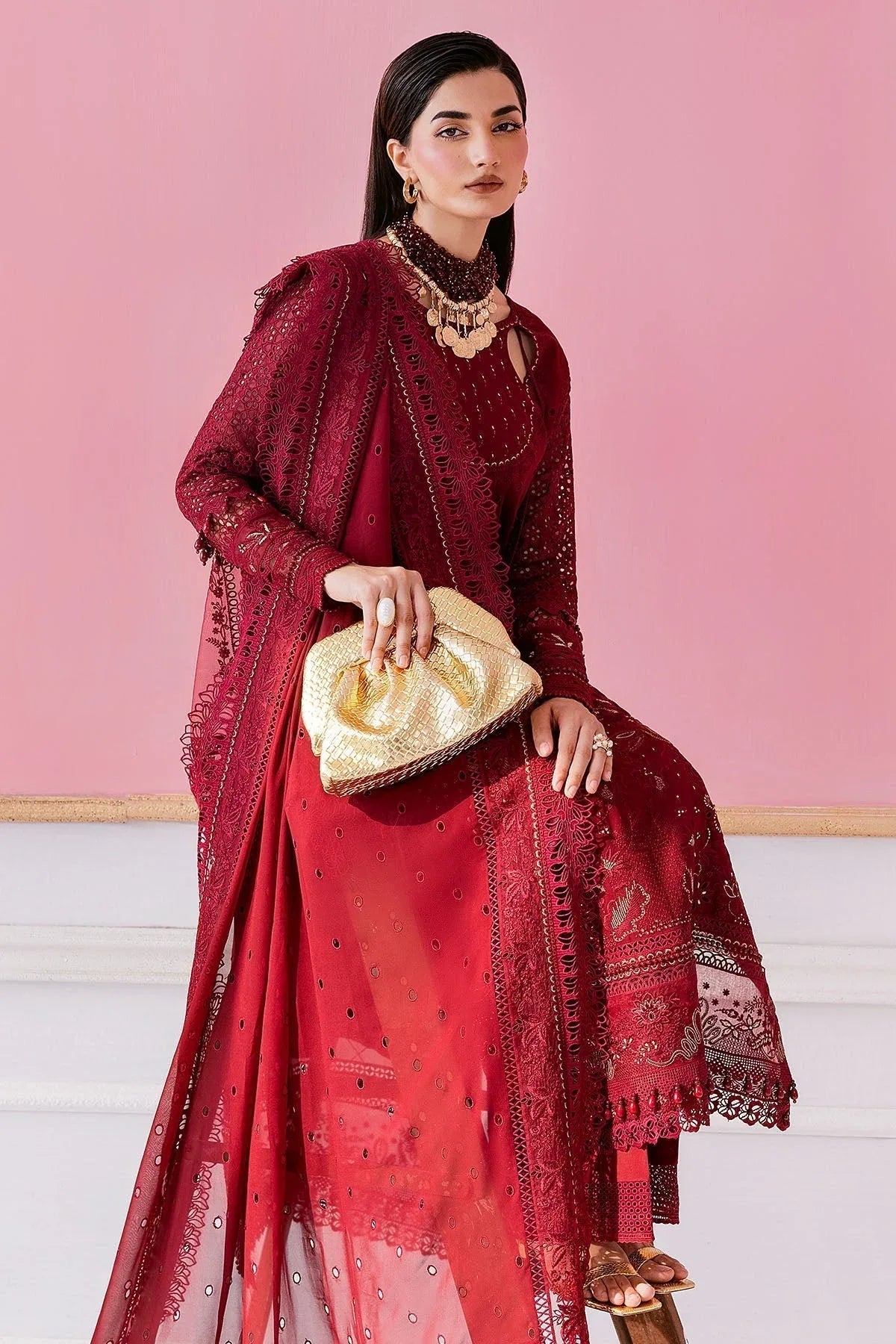 Imrozia Premium | Luxe Serene 25 | S-1089 SCARLET - Aqsa Fabrics