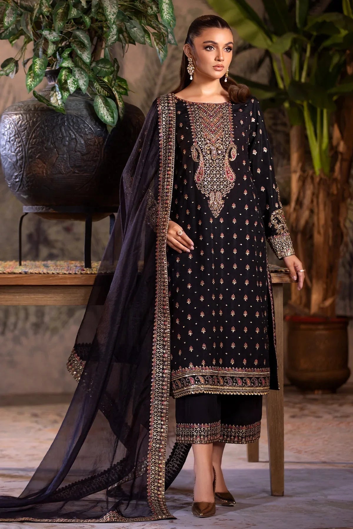 Charizma | Festive Pret | CMA-4-050 BLACK - Aqsa Fabrics