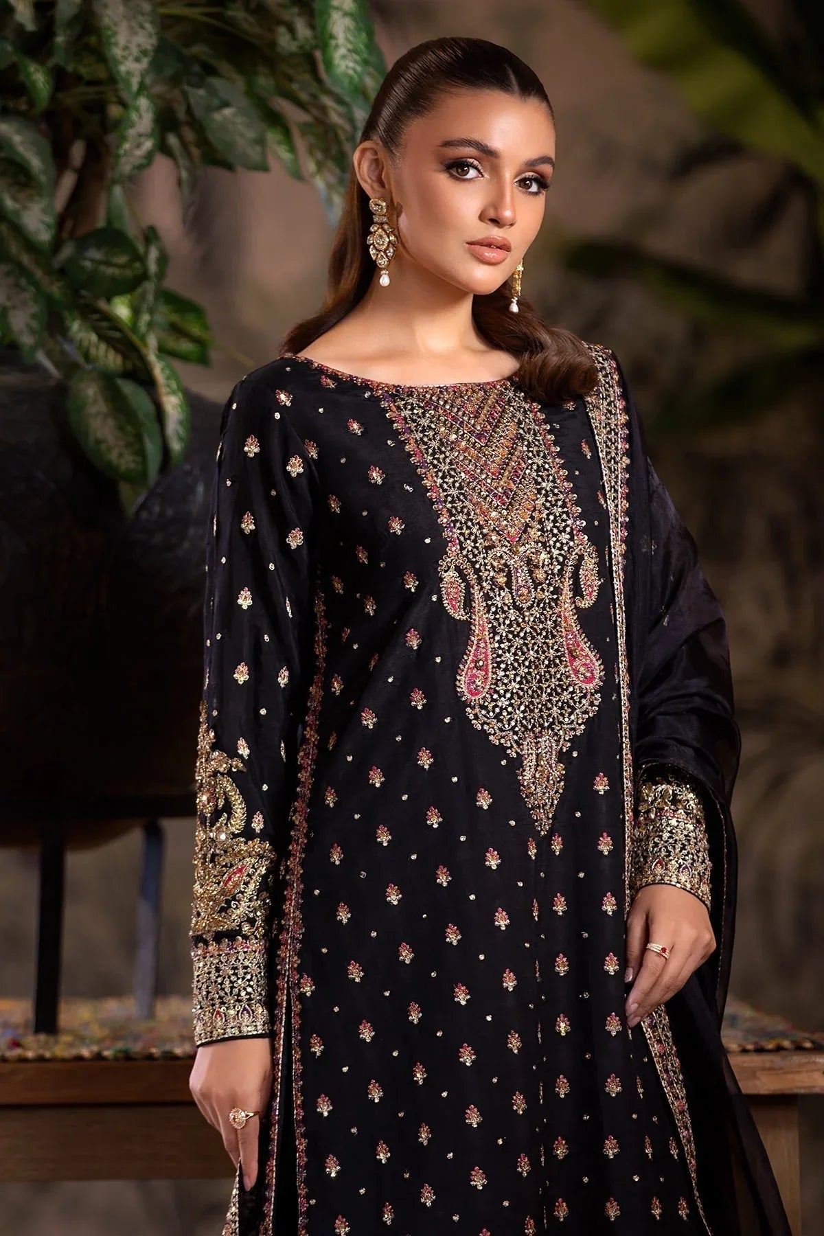 Charizma | Festive Pret | CMA-4-050 BLACK - Aqsa Fabrics