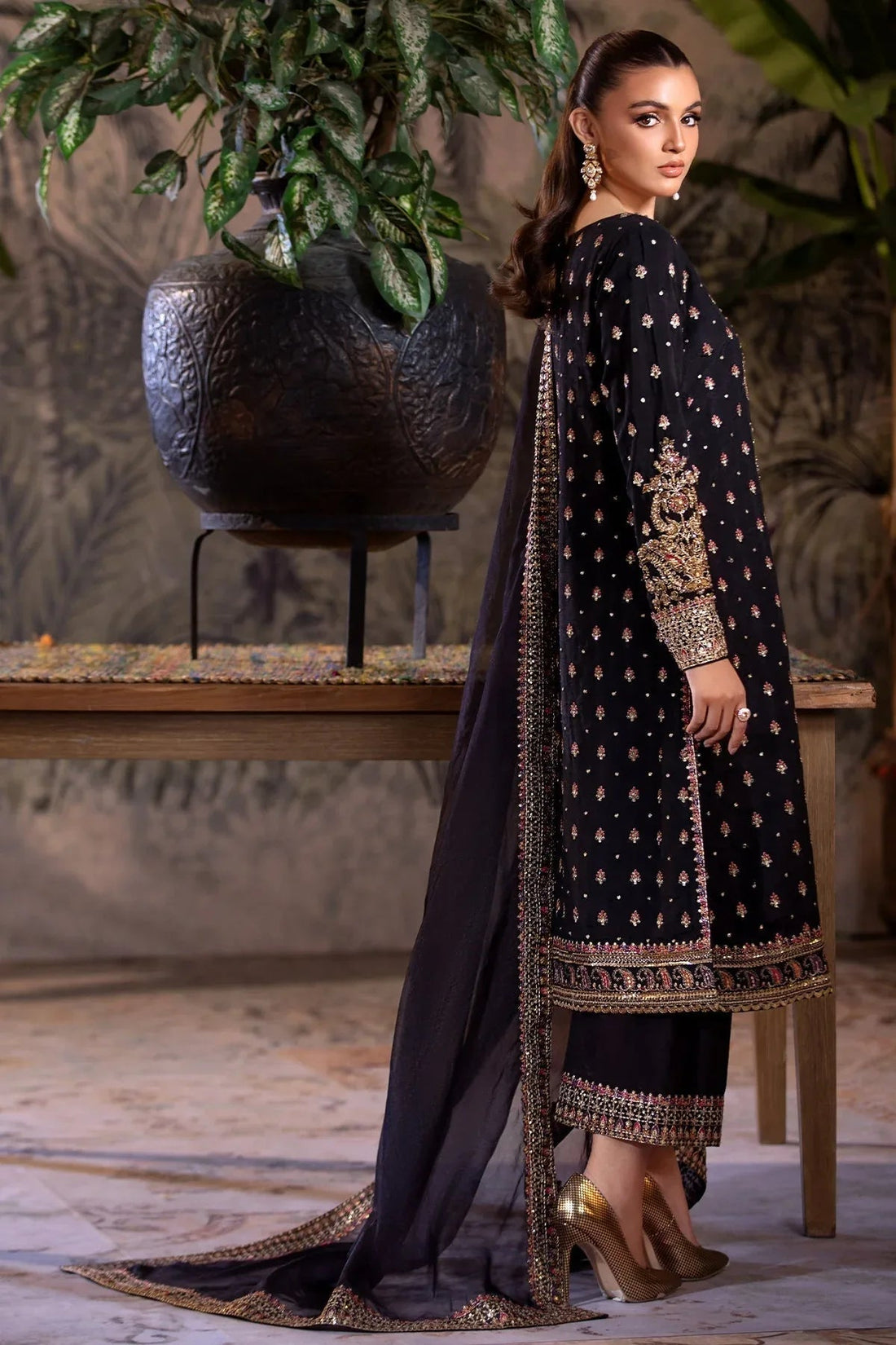 Charizma | Festive Pret | CMA-4-050 BLACK - Aqsa Fabrics