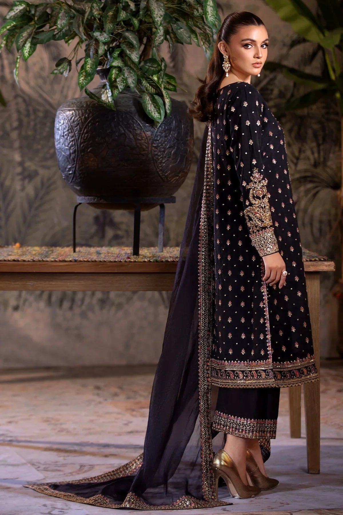 Charizma | Festive Pret | CMA-4-050 BLACK - Aqsa Fabrics