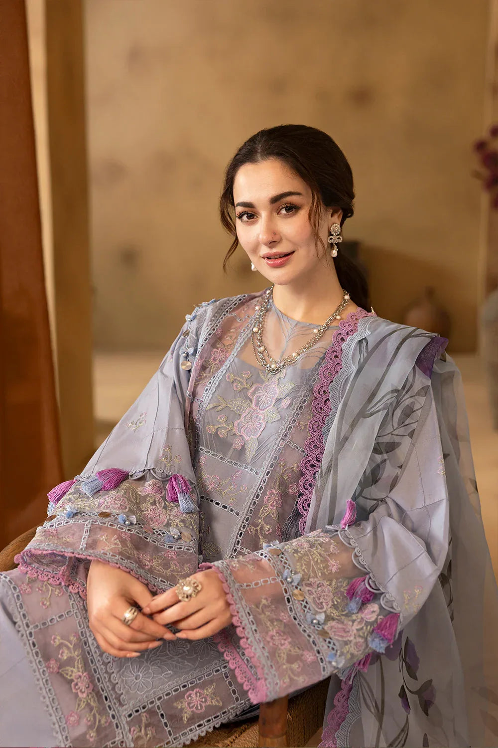 Saira Rizwan | Luxury Lawn 25 |EDRINA-SRL25-03 - Aqsa Fabrics