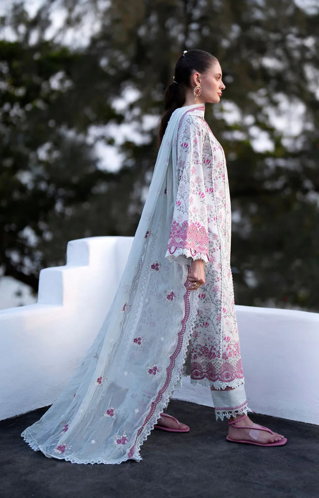 AJR Couture | Printakari Lawn 25 | Blush - Aqsa Fabrics
