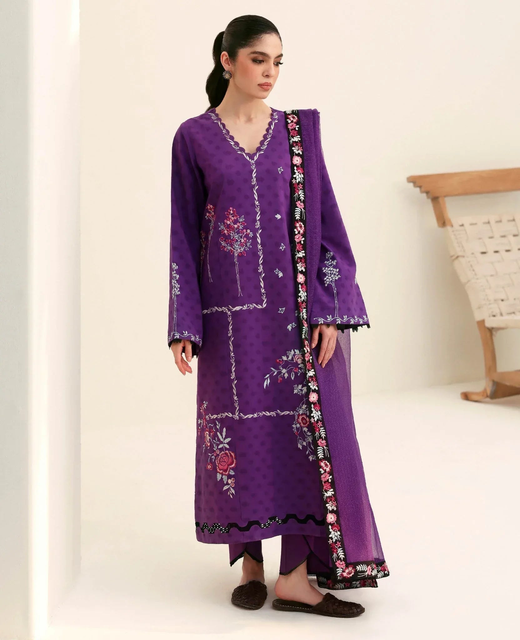 Republic Womenswear | Basics Pre Fall 25 | Violette - Aqsa Fabrics