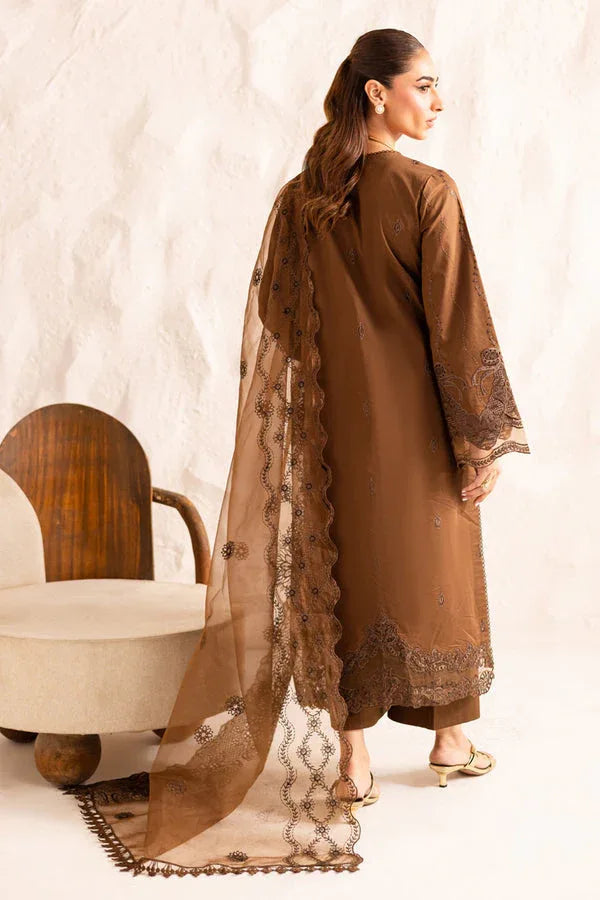 Marjjan | Guzel Lawn | SMC 206-A (Brown) - Aqsa Fabrics