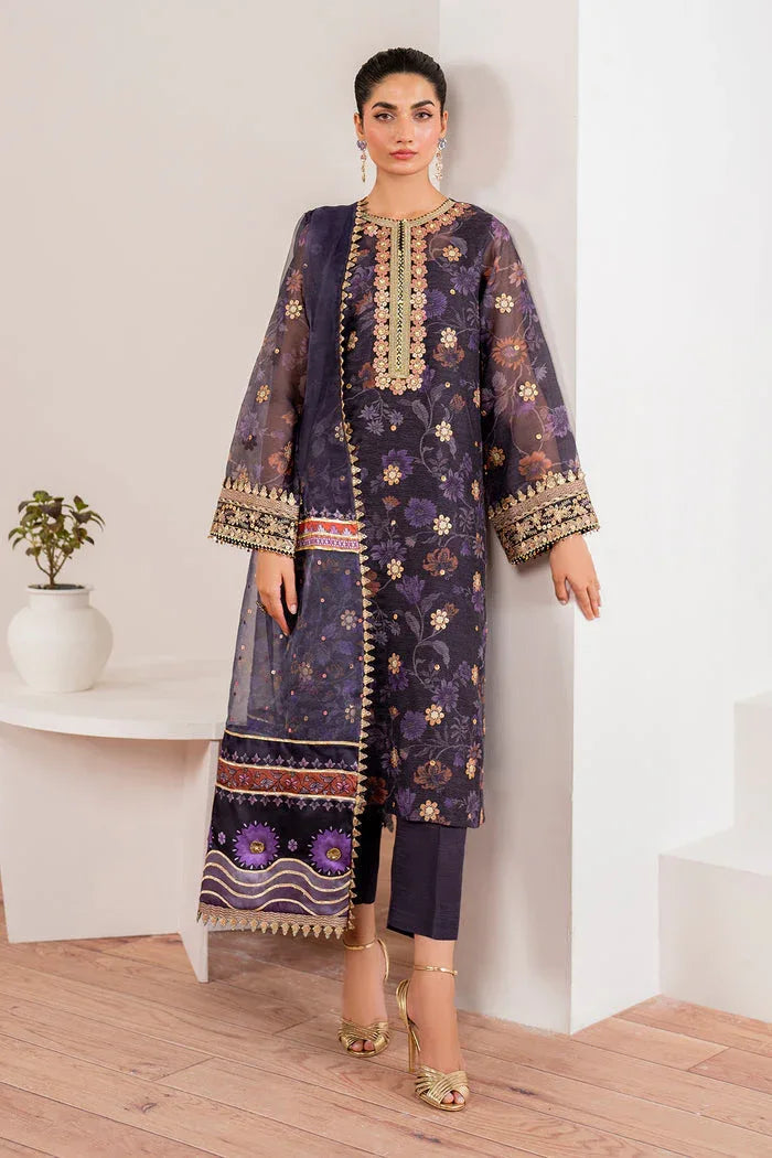 Baroque | Velvet Formals | COTTON NET UF-702 - Aqsa Fabrics