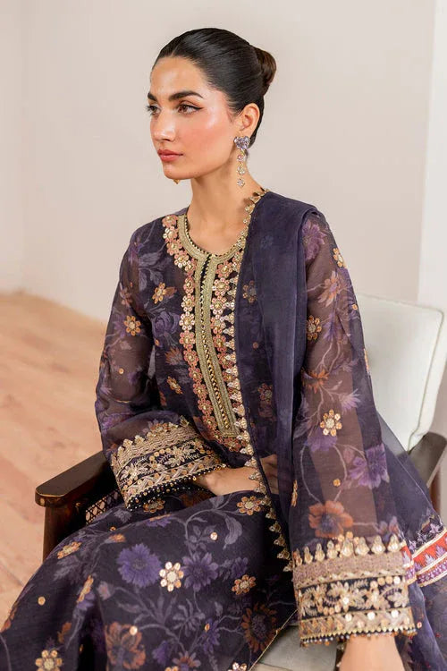 Baroque | Velvet Formals | COTTON NET UF-702 - Aqsa Fabrics