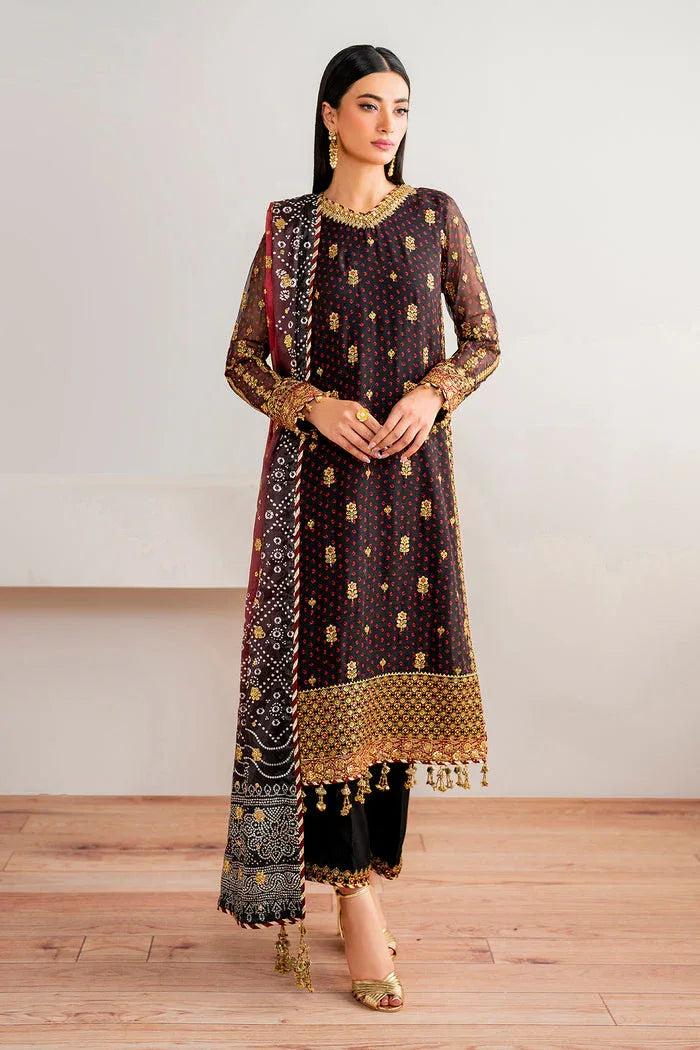 Baroque | Velvet Formals | CHIFFON UF-683 - Aqsa Fabrics