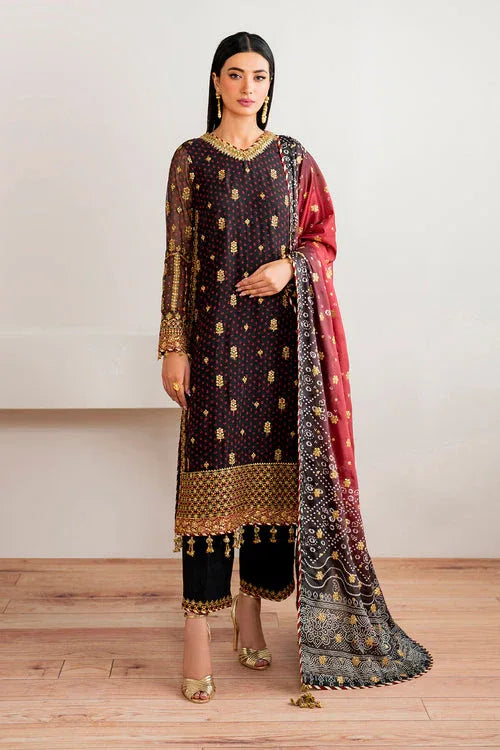 Baroque | Velvet Formals | CHIFFON UF-683 - Aqsa Fabrics